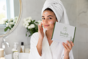 Routine skincare avec produits dermo-cosmétiques Health Gratuity Gift.