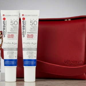 Pack Ultrasun Photo Age Control fluide solaire anti-taches sac rouge offert Tunisie