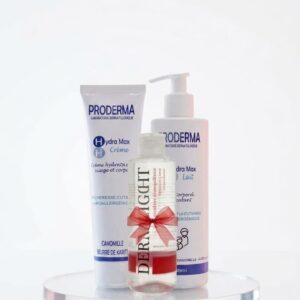 Pack Proderma Hydra Max crème hydratante lait corporel et eau micellaire