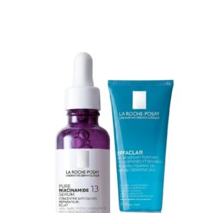 Pack La Roche Posay Pure Niacinamide 10 sérum anti-taches et gel moussant
